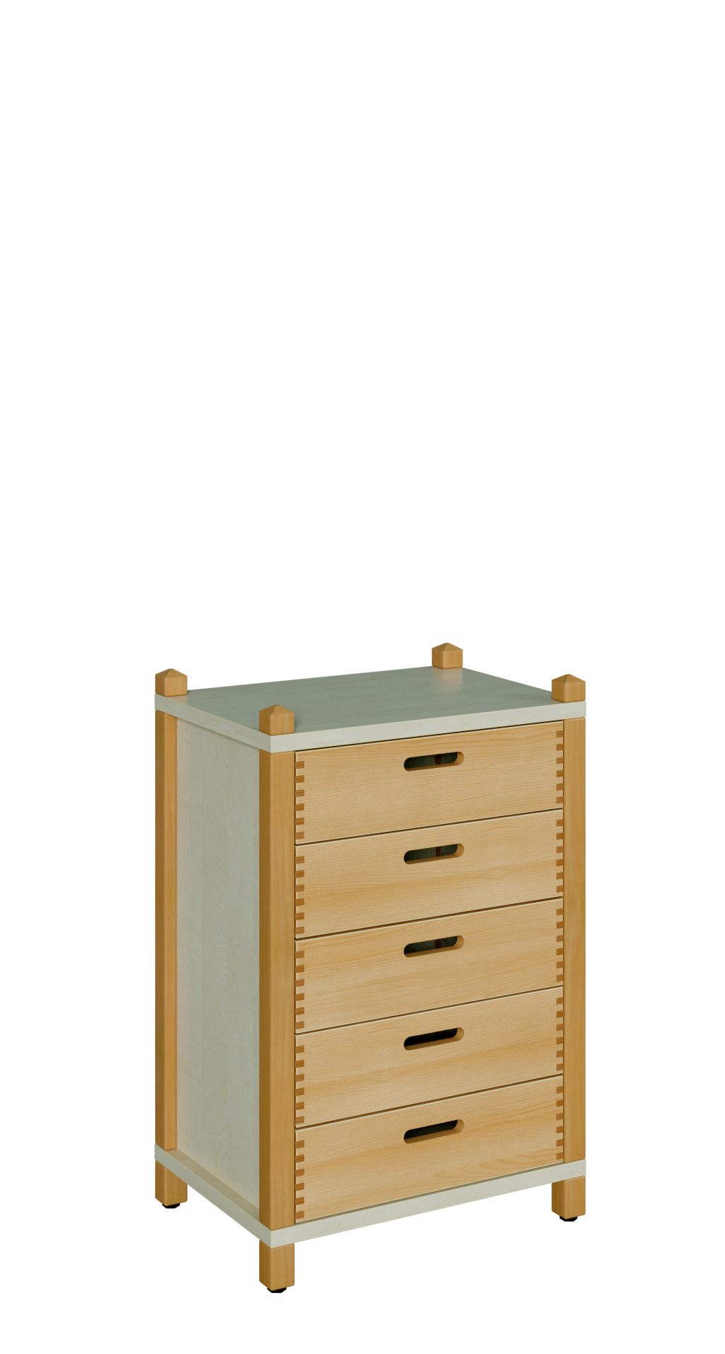 Stollenschrank mit 5 Massivholzschüben 56 x 80 cm