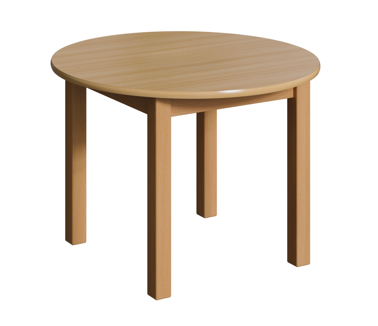 Holztisch rund mit Massivholzgestell