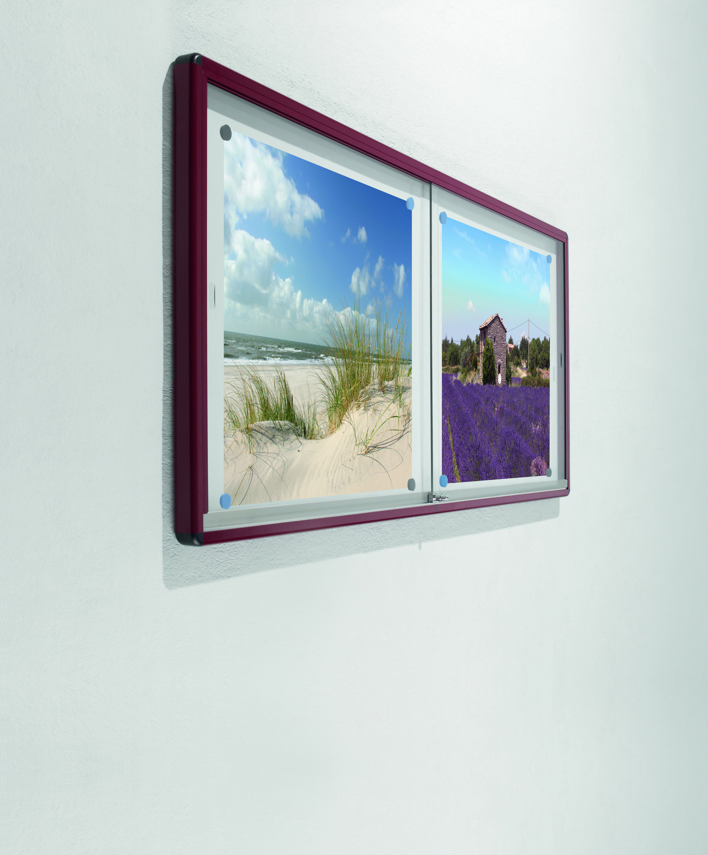 Alu-Vitrine mit beschreibbarer, abwischbarer und magnetischer Rückwand