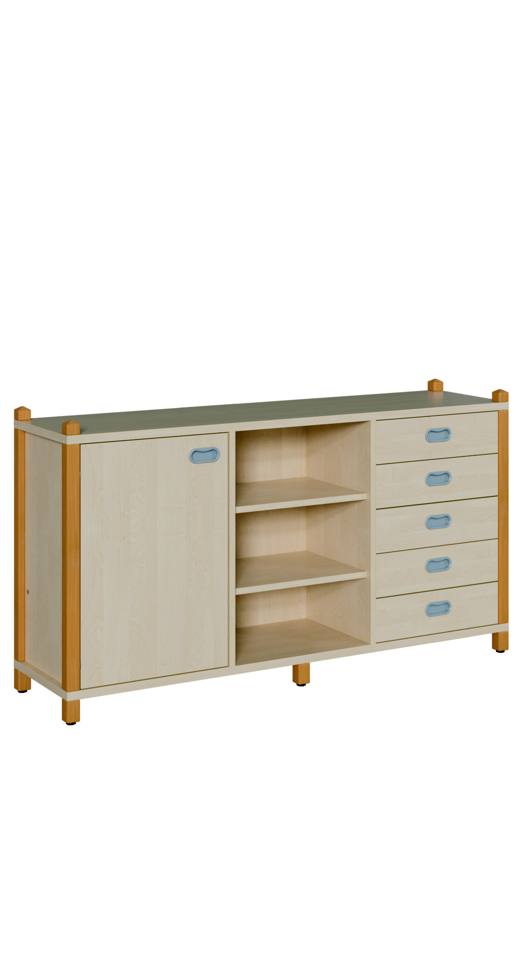Raumteilerschrank mit Tür und Schüben