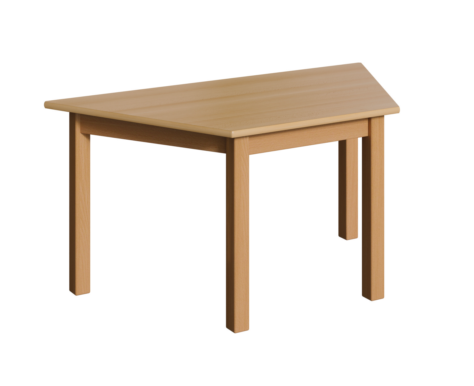 Holztisch trapezförmig mit Massivholzgestell
