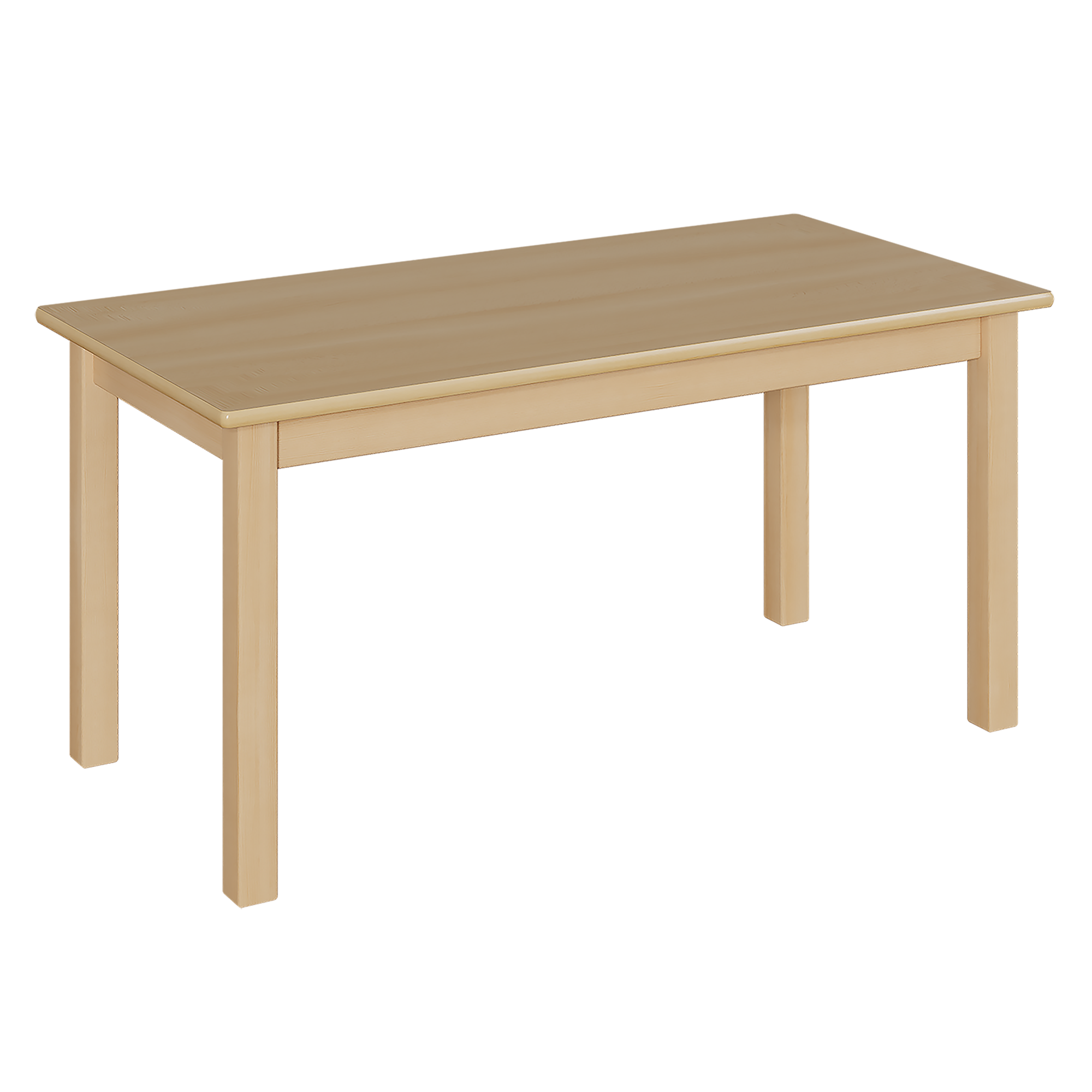 Rechtecktisch mit Massivholzgestell und Schichtstoffplatte