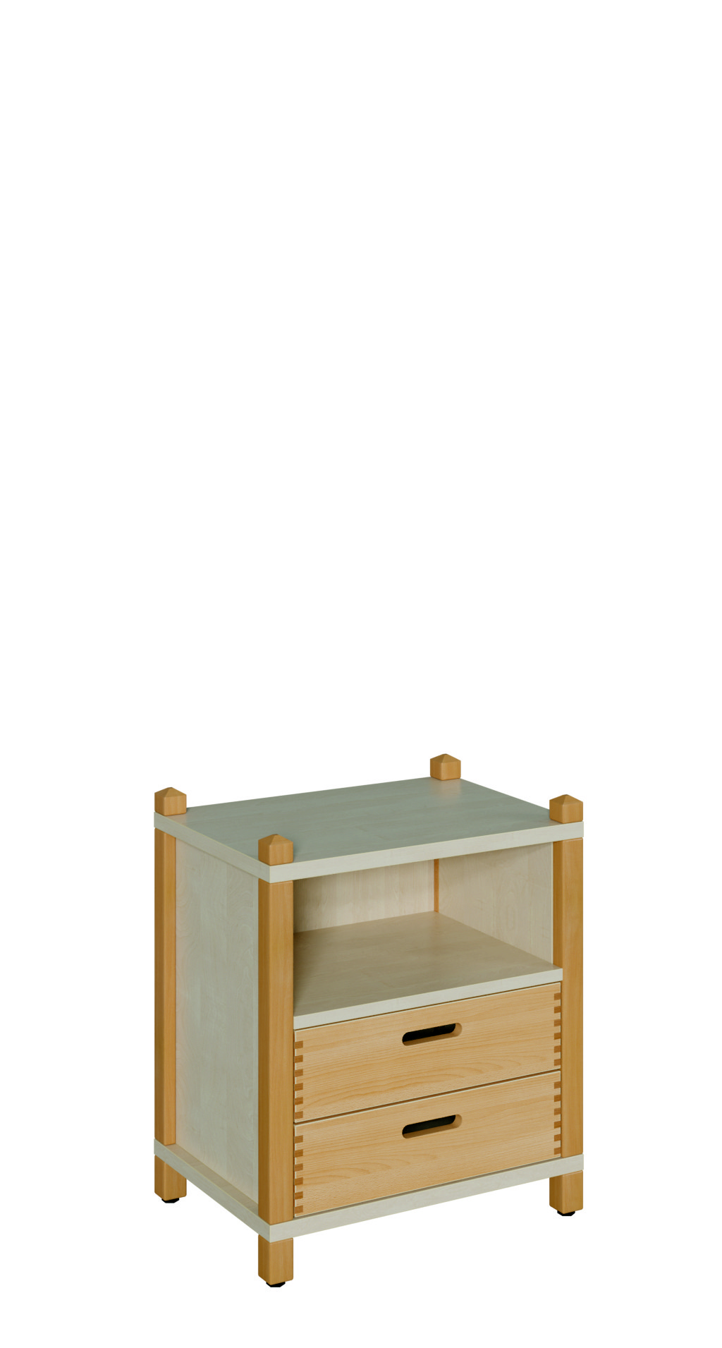 Stollenschrank mit 2 Massivholzschüben 56 x 60 cm