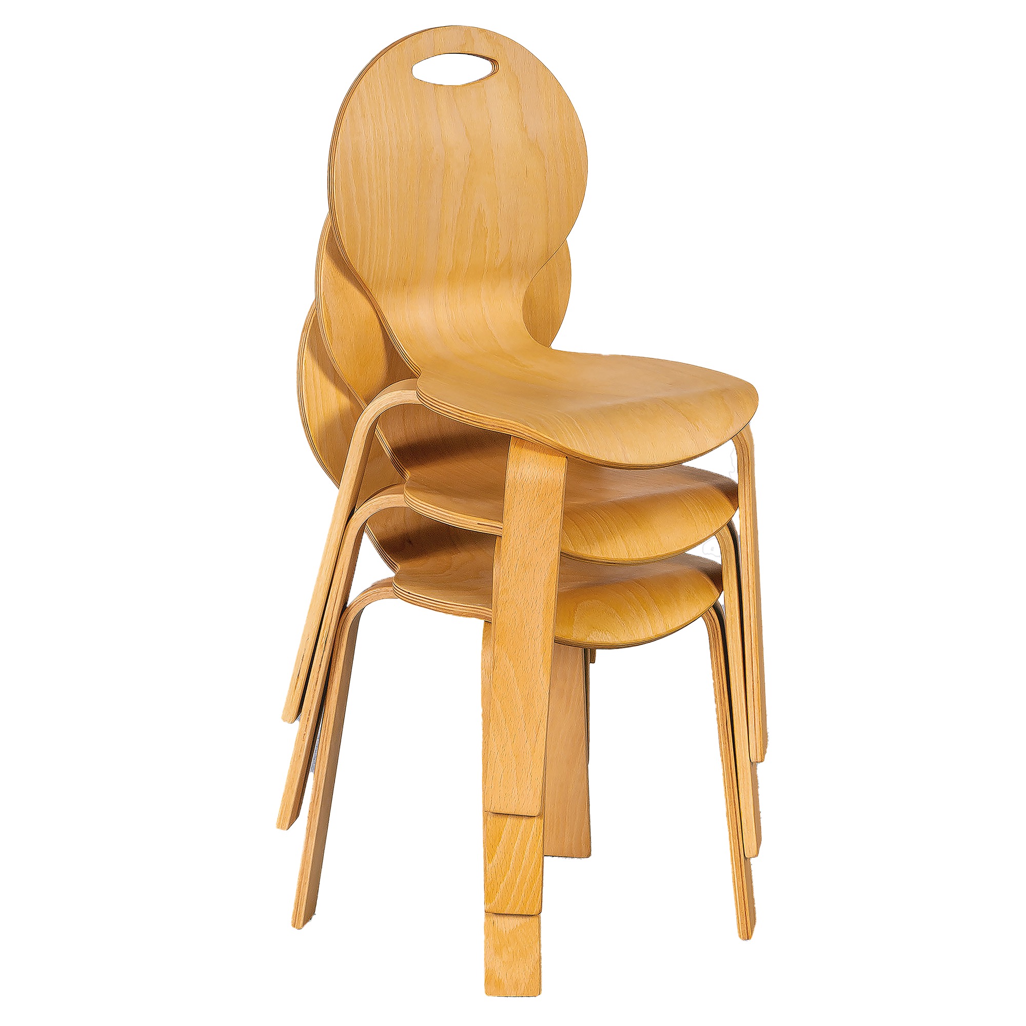 Stuhl PEARL Sitzschale Natur, aus Holz