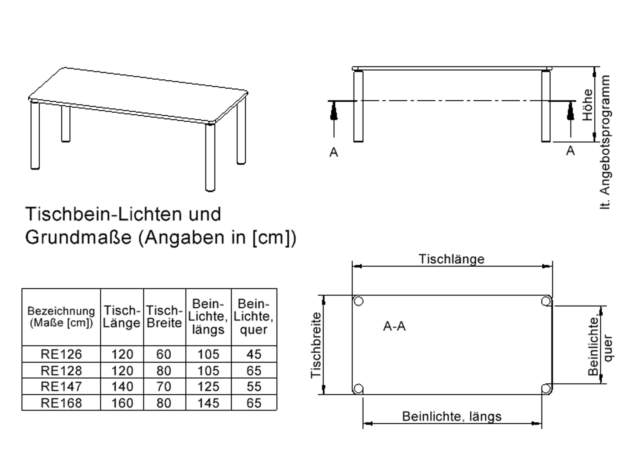 Tisch ZALOTTI mit Linoleum-Belag - Rechtecktisch