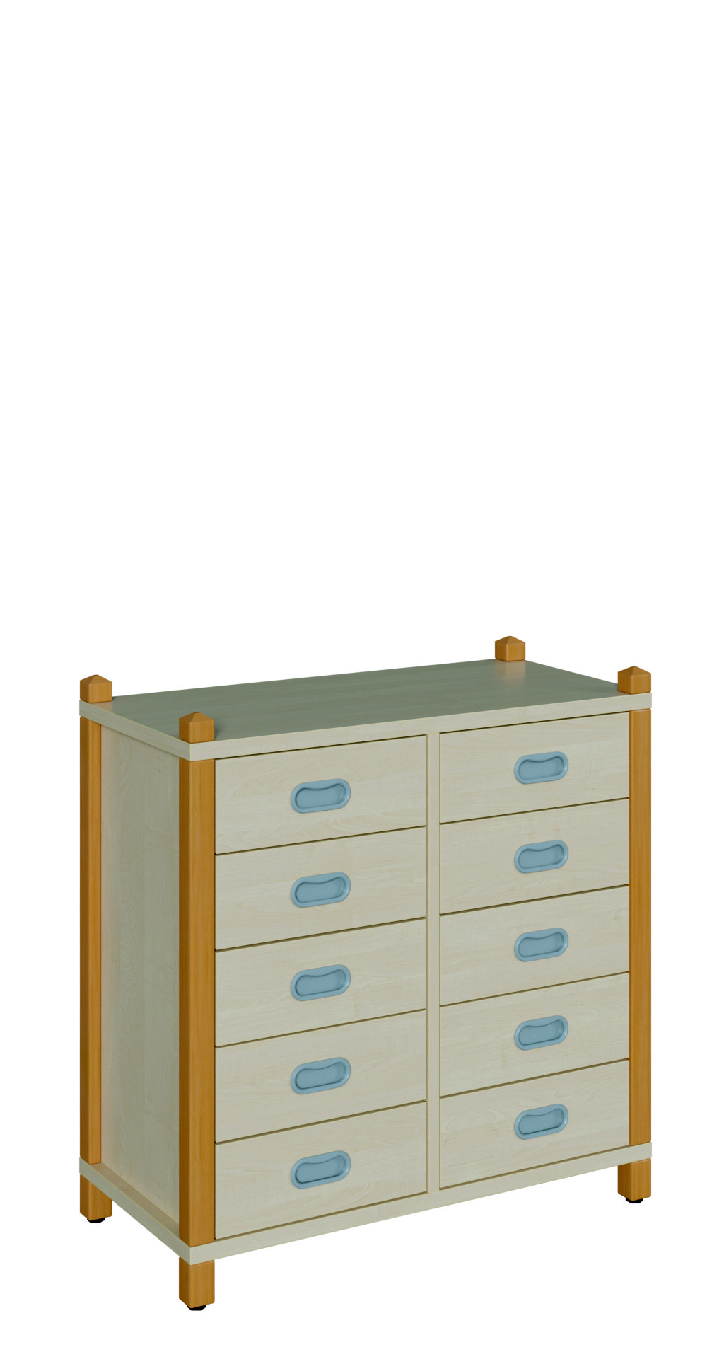 Stollenschrank mit 10 Dekorschüben Höhe 80 cm