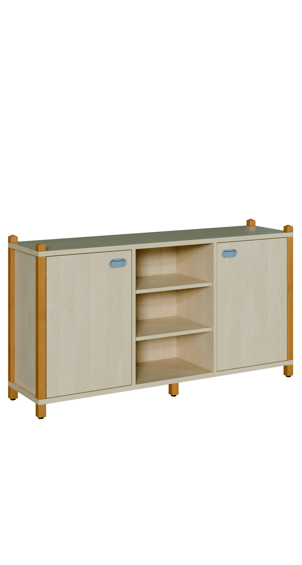 Raumteilerschrank mit 2 Türen und Fächern Raumteilerschrank mit 2 Türen und Fächern