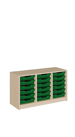 Schrank mit flachen ErgoTray-Boxen Schrank mit flachen ErgoTray-Boxen