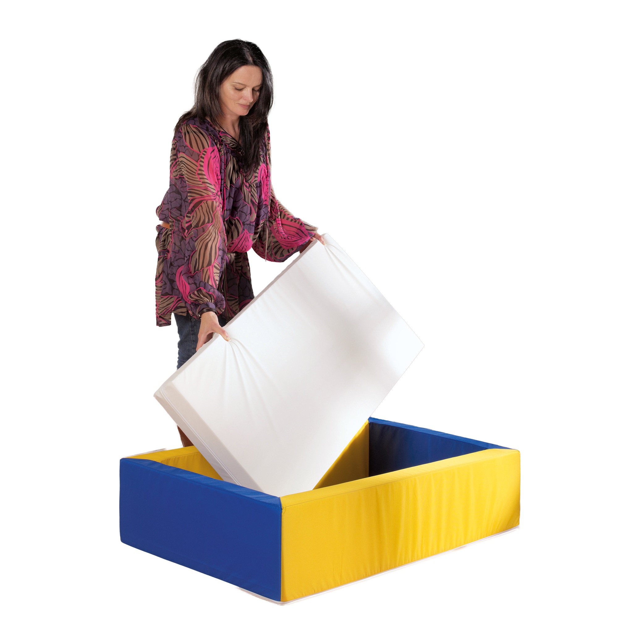 Matratze mit PU-Bezug für Krippenschaumstoffbettchen - weiß