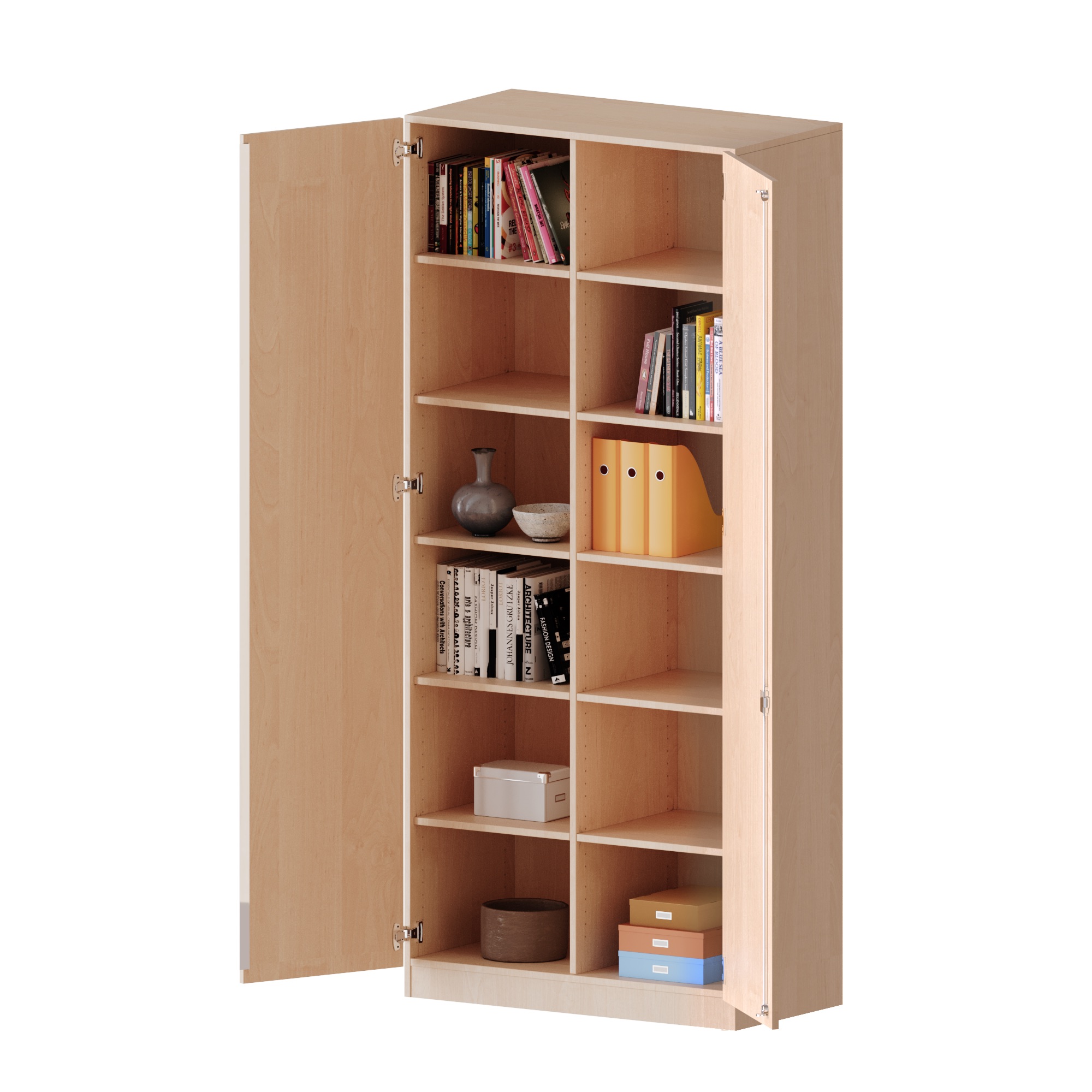 Schrank (6 OH) zweitürig mit Mittelwand und Sockel - EVO 180