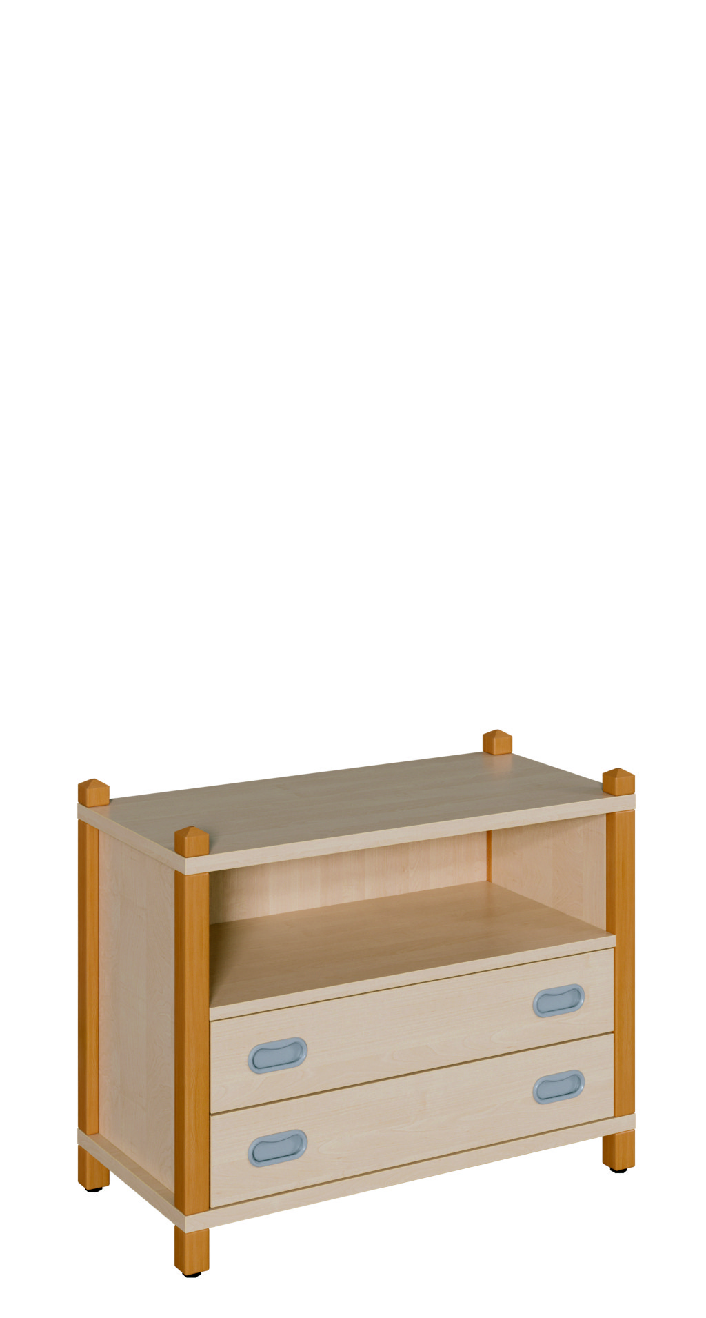 Stollenschrank mit 2 breiten Dekorschüben Höhe 60 cm 