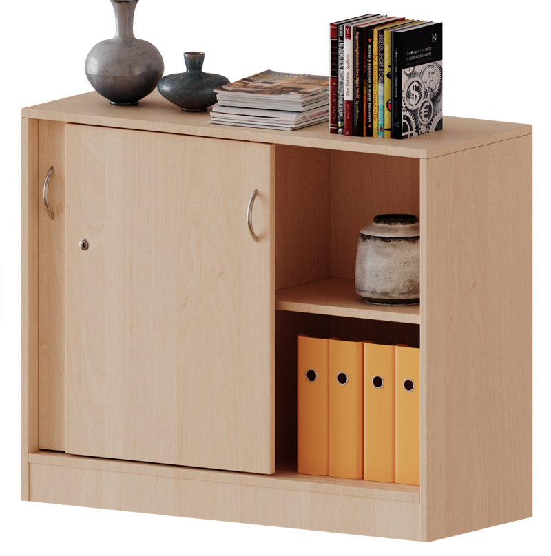 Schiebetürenschrank, 2 Ordnerhöhen, Höhe 82 cm, mit Mittelwand - Serie evo180