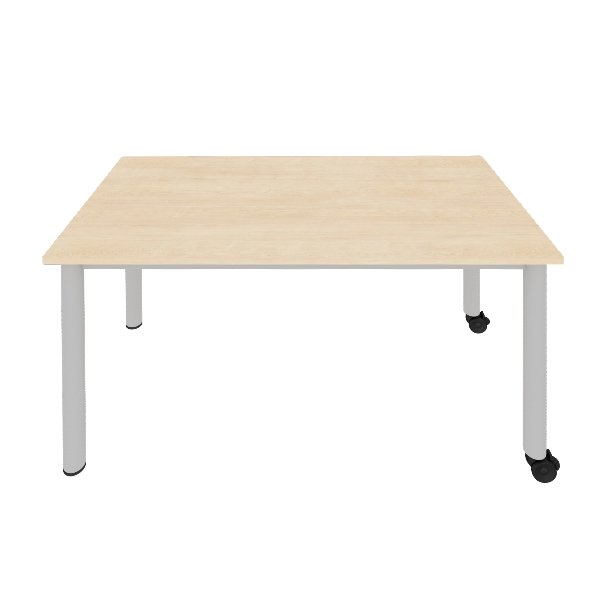 Fahrbarer Tisch quadratisch mit stufenloser Höhenverstellung