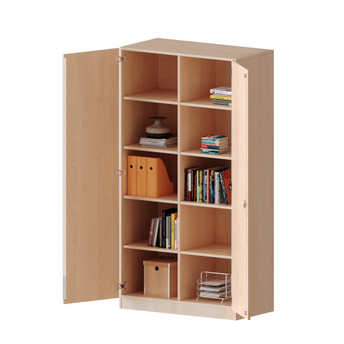 Schrank mit 8 Einlegeböden (5 OH) zweitürig mit Mittelwand - EVO 180